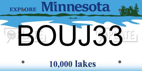 BOUJ33 Minnesota License Plate