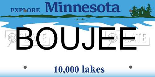 BOUJEE Minnesota License Plate