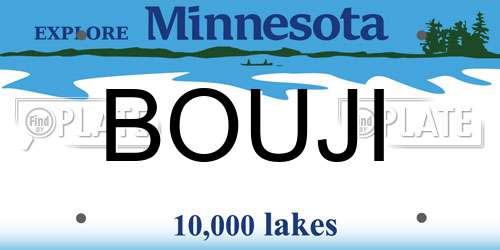 BOUJI Minnesota License Plate