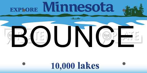 BOUNCE Minnesota License Plate