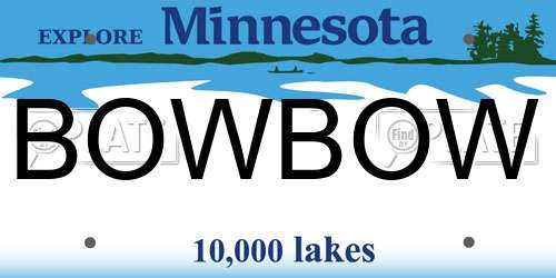 BOWBOW Minnesota License Plate