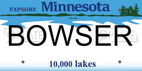 BOWSER Minnesota License Plate