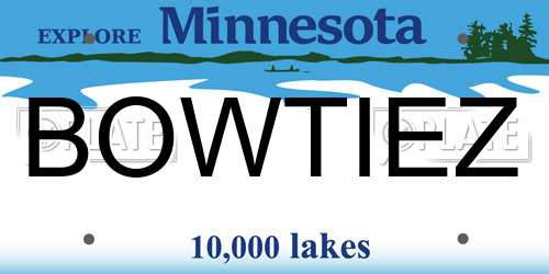 BOWTIEZ Minnesota License Plate