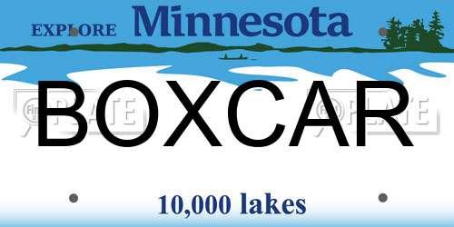 BOXCAR Minnesota License Plate