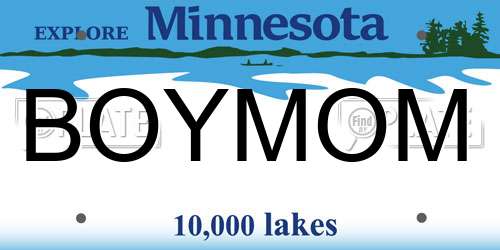 BOYMOM Minnesota License Plate