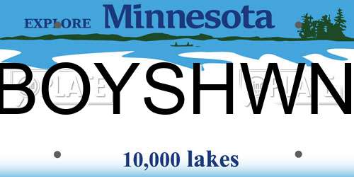 BOYSHWN Minnesota License Plate