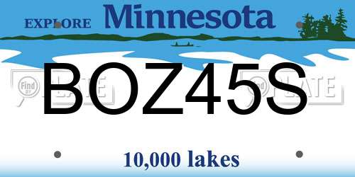 BOZ45S Minnesota License Plate