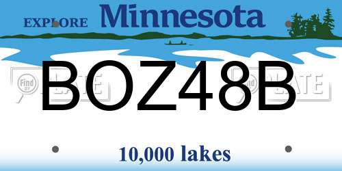 BOZ48B Minnesota License Plate