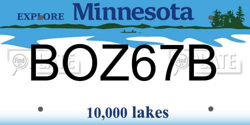 BOZ67B Minnesota License Plate