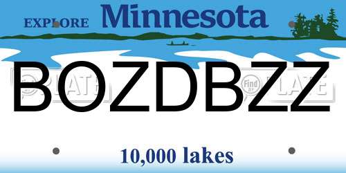 BOZDBZZ Minnesota License Plate