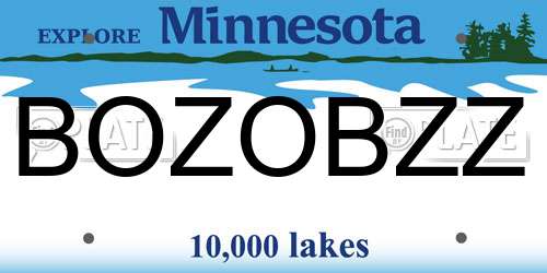 BOZOBZZ Minnesota License Plate