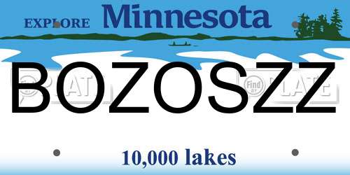 BOZOSZZ Minnesota License Plate