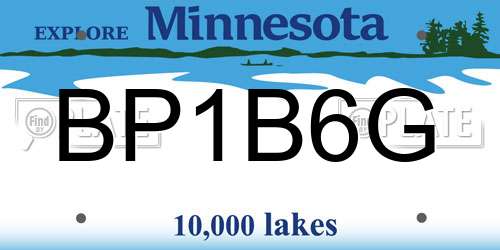 BP1B6G Minnesota License Plate