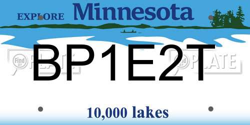 BP1E2T Minnesota License Plate