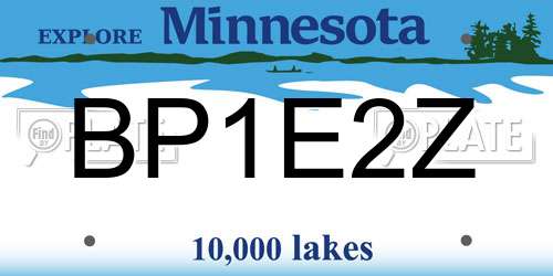 BP1E2Z Minnesota License Plate