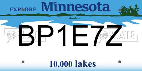 BP1E7Z Minnesota License Plate