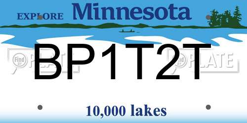 BP1T2T Minnesota License Plate