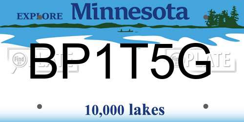 BP1T5G Minnesota License Plate