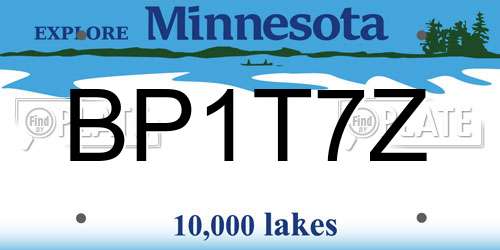 BP1T7Z Minnesota License Plate