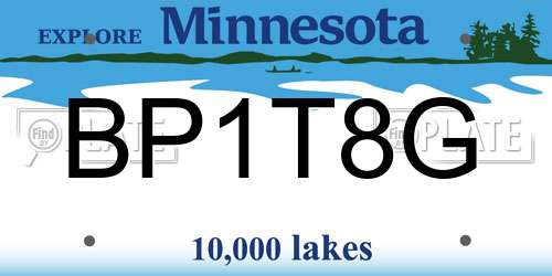 BP1T8G Minnesota License Plate