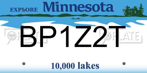 BP1Z2T Minnesota License Plate