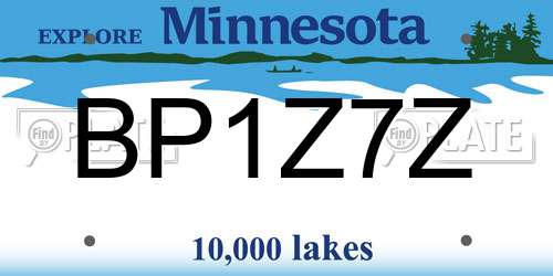 BP1Z7Z Minnesota License Plate