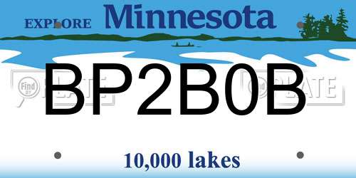 BP2B0B Minnesota License Plate