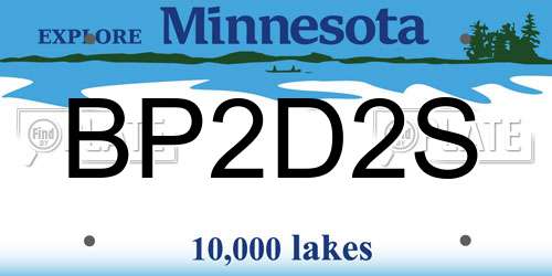 BP2D2S Minnesota License Plate