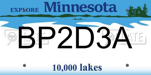 BP2D3A Minnesota License Plate
