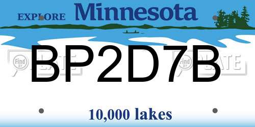 BP2D7B Minnesota License Plate