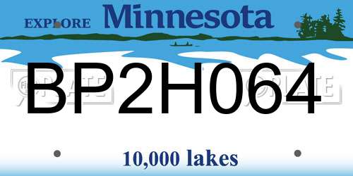 BP2H064 Minnesota License Plate