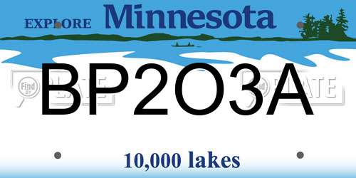 BP2O3A Minnesota License Plate