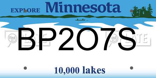 BP2O7S Minnesota License Plate