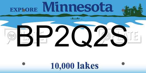 BP2Q2S Minnesota License Plate