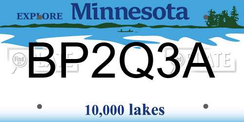 BP2Q3A Minnesota License Plate