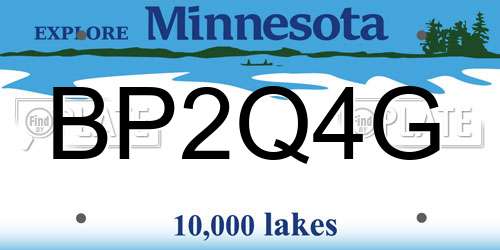 BP2Q4G Minnesota License Plate