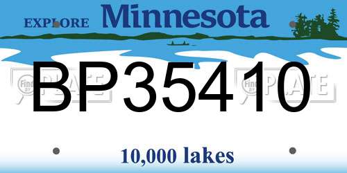 BP35410 Minnesota License Plate