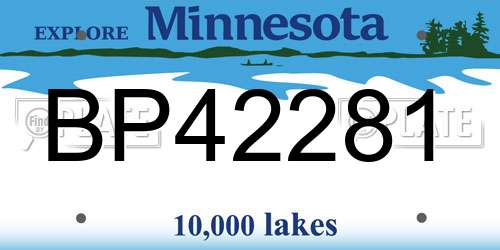 BP42281 Minnesota License Plate