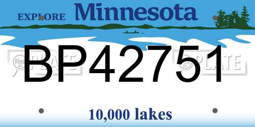 BP42751 Minnesota License Plate
