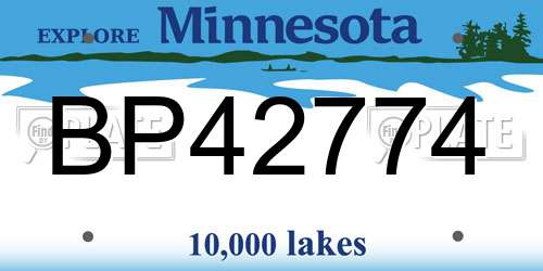 BP42774 Minnesota License Plate