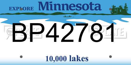 BP42781 Minnesota License Plate