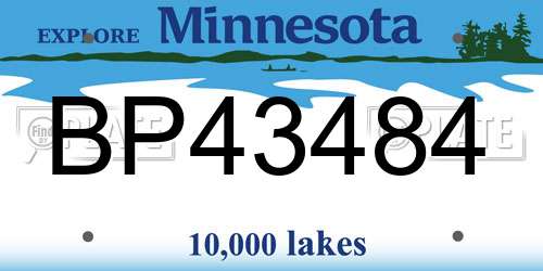 BP43484 Minnesota License Plate