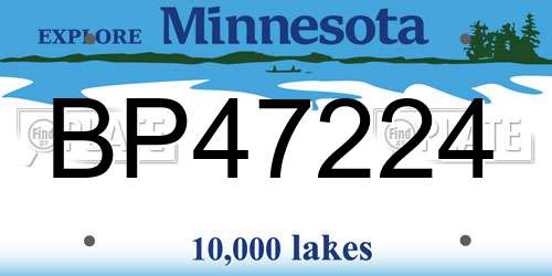 BP47224 Minnesota License Plate