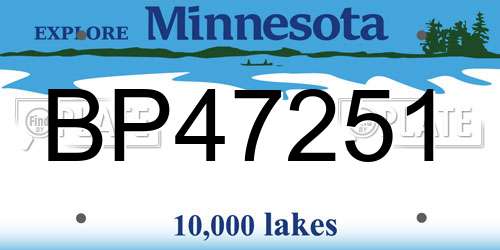 BP47251 Minnesota License Plate