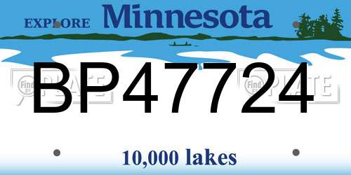 BP47724 Minnesota License Plate