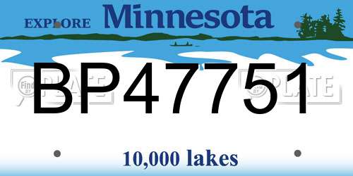 BP47751 Minnesota License Plate