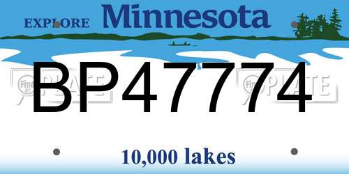 BP47774 Minnesota License Plate