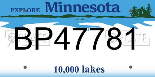 BP47781 Minnesota License Plate