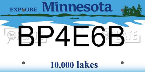 BP4E6B Minnesota License Plate