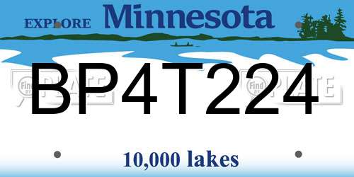 BP4T224 Minnesota License Plate